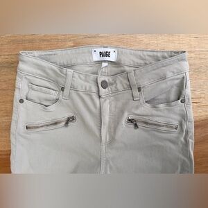 Paige Indio Zip Ankle Jean‎ in Color Cloudy size 27